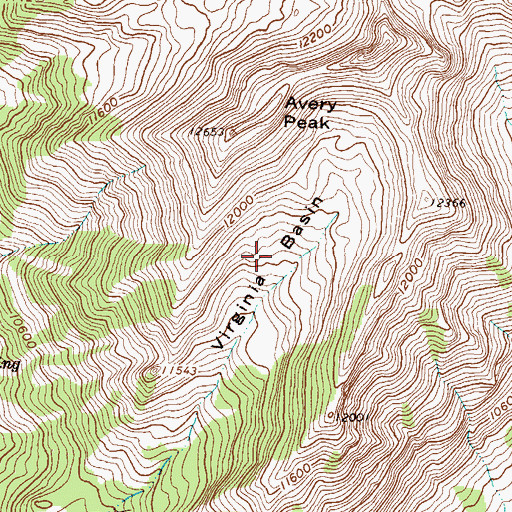 Topographic Map of Virginia Basin, CO