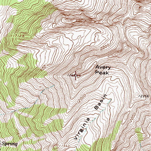 Topographic Map of Avery Peak, CO
