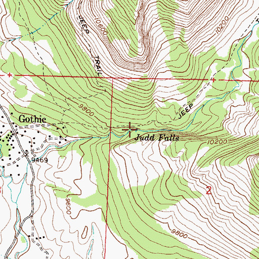 Topographic Map of Judd Falls, CO