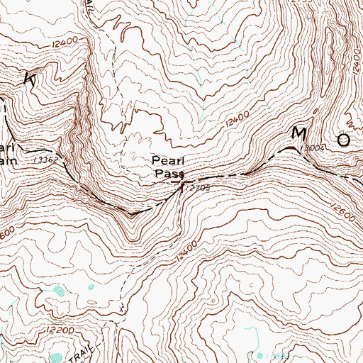 Topographic Map of Pearl Pass, CO