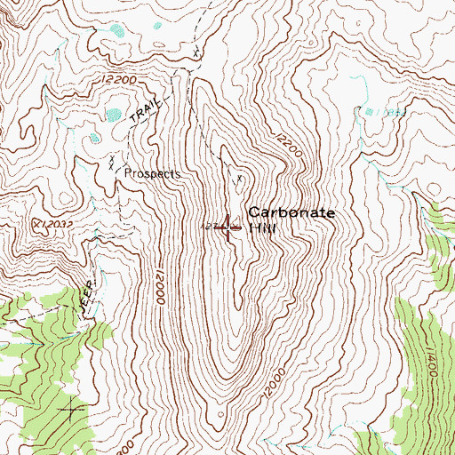 Topographic Map of Carbonate Hill, CO