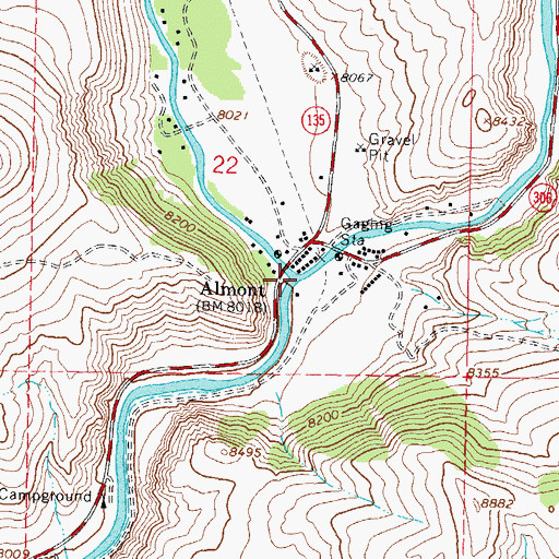 Topographic Map of Taylor River, CO