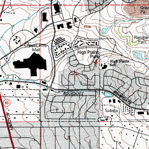 Topographic Map of Hunters Hill, CO