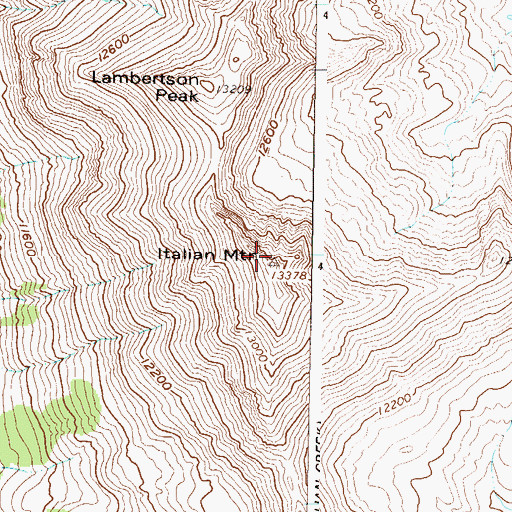 Topographic Map of Italian Mountain, CO