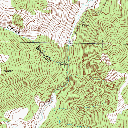 Topographic Map of Waterfall Creek, CO