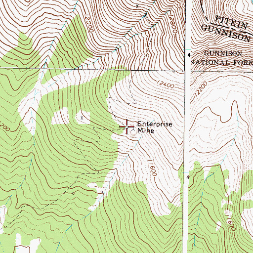 Topographic Map of Enterprise Mine, CO
