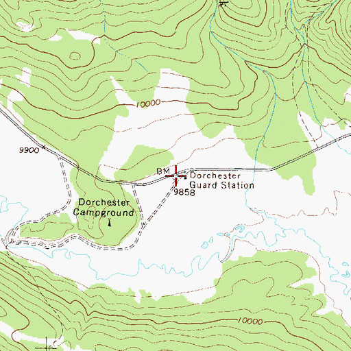 Topographic Map of Dorchester Guard Station, CO