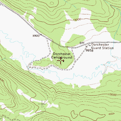 Topographic Map of Dorchester Campground, CO