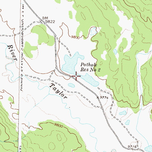 Topographic Map of Pothole Reservoir Number 2, CO