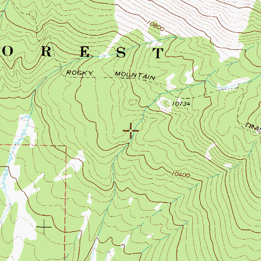 Topographic Map of Timberline Trail, CO