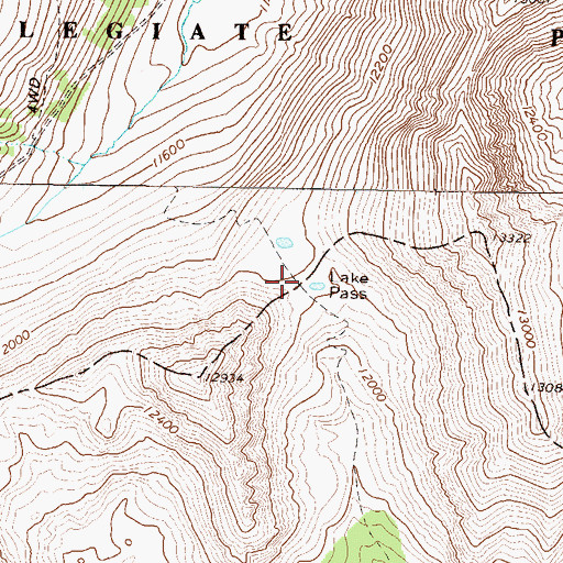 Topographic Map of Lake Pass, CO