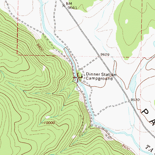 Topographic Map of Dinner Station Campground, CO