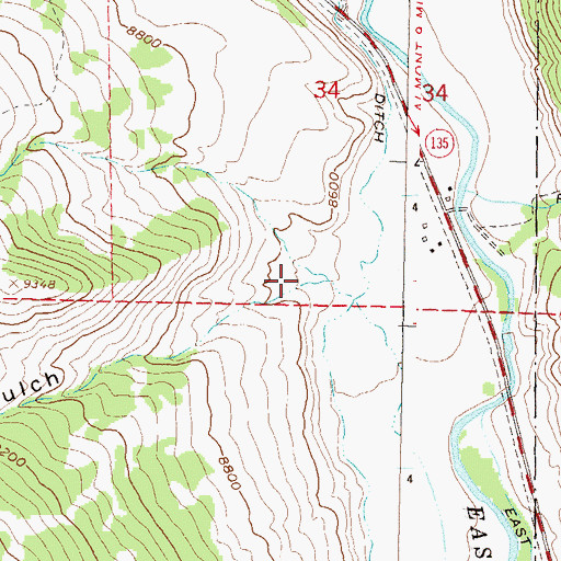 Topographic Map of Oversteeg Gulch, CO