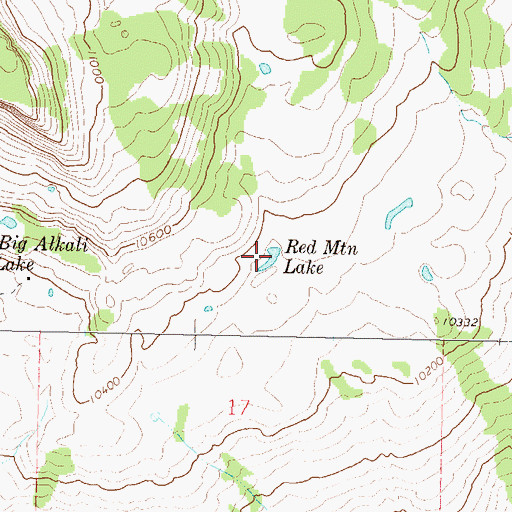 Topographic Map of Red Mountain Lake, CO