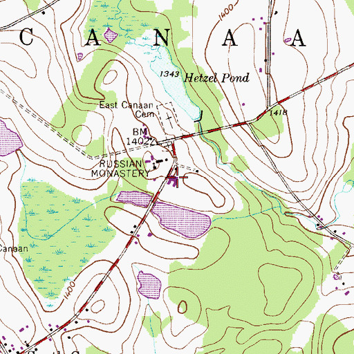 Topographic Map of Saint Tikhons Seminary, PA