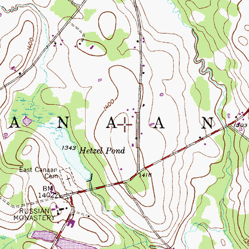 Topographic Map of Kellachows Airport, PA