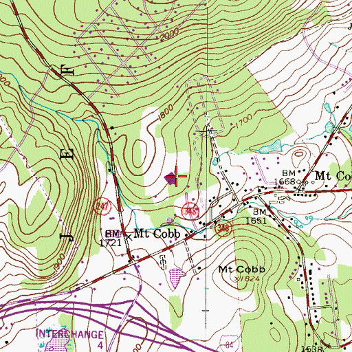 Topographic Map of Jefferson School, PA