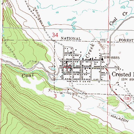 Topographic Map of Crested Butte, CO