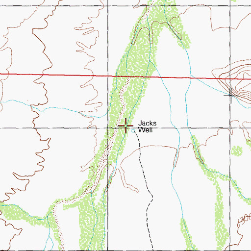 Topographic Map of Jacks Well, AZ