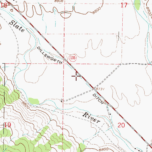 Topographic Map of Dillsworth Ditch, CO