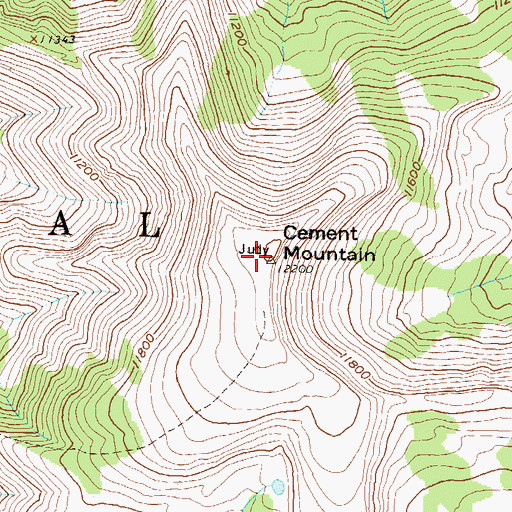 Topographic Map of Cement Mountain, CO