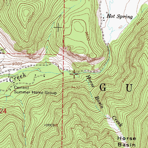 Topographic Map of Horse Basin Creek, CO