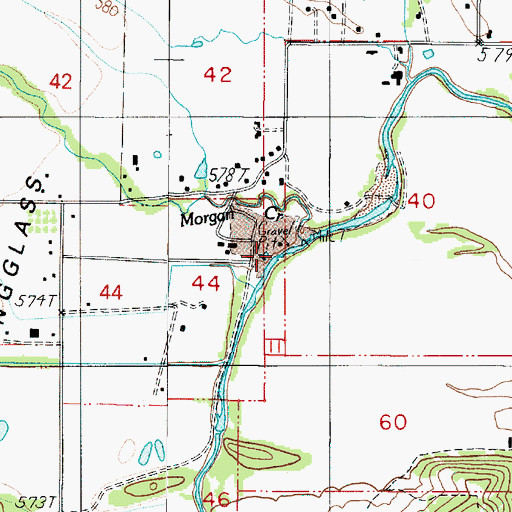 Topographic Map of Morgan Creek, OR