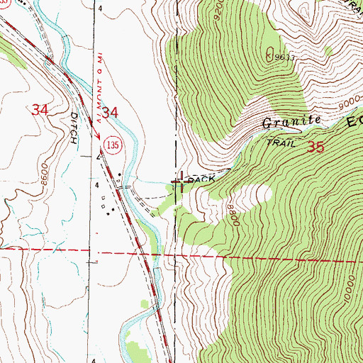 Topographic Map of Eccher Gulch, CO