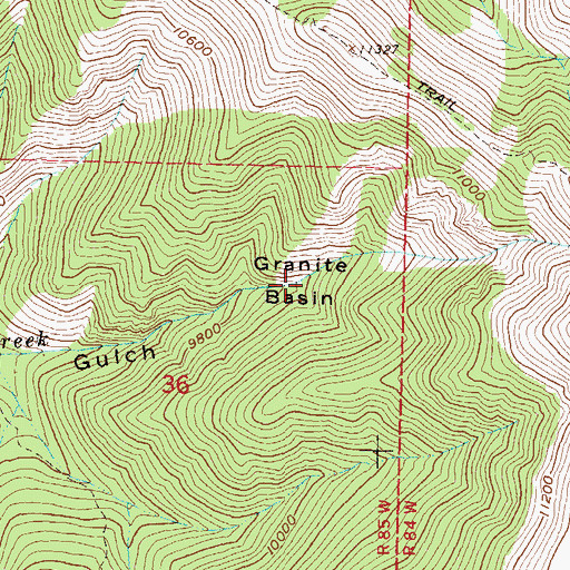 Topographic Map of Granite Basin, CO