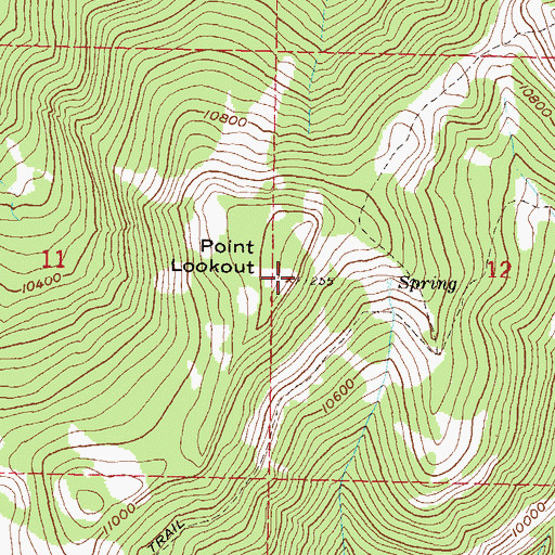 Topographic Map of Point Lookout, CO