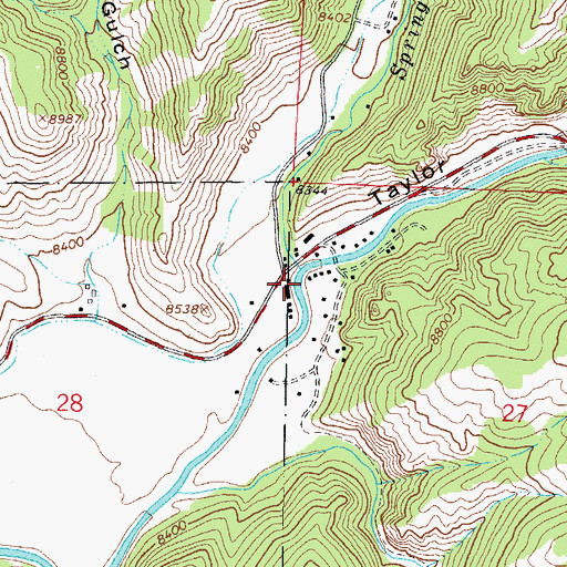 Topographic Map of Taylor Canyon, CO