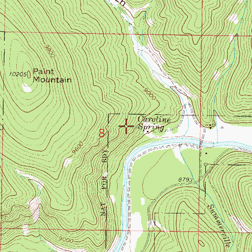 Topographic Map of Caroline Spring, CO