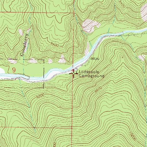 Topographic Map of Lodgepole Campground, CO