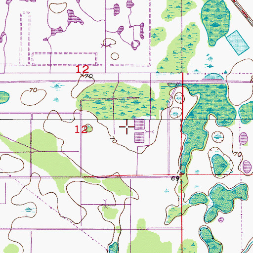 Topographic Map of Sandhill Crane Lake, FL