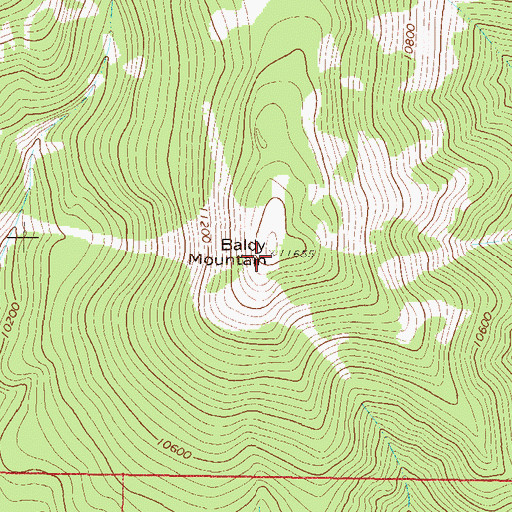 Topographic Map of Baldy Mountain, CO
