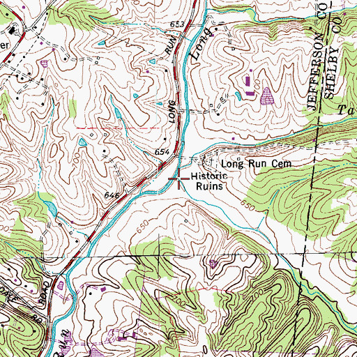 Topographic Map of Dalton Run, KY