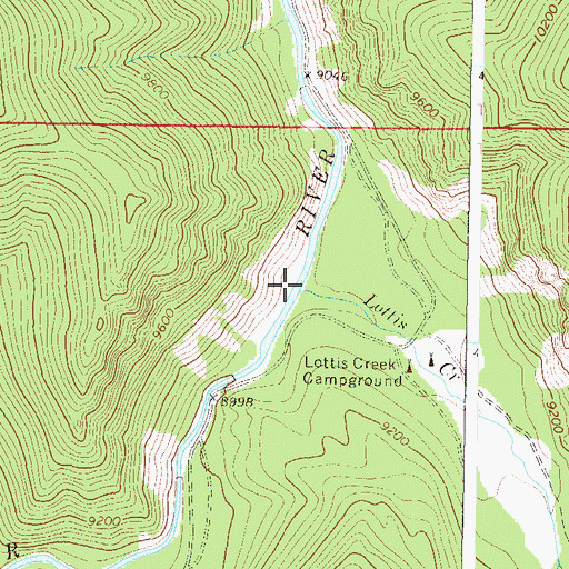 Topographic Map of Lottis Creek, CO