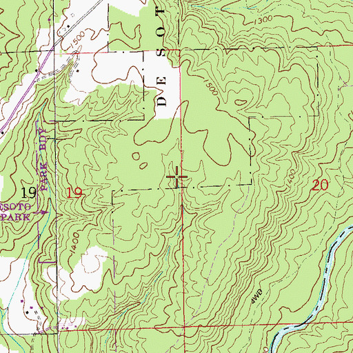 Topographic Map of Little River Canyon National Preserve, AL