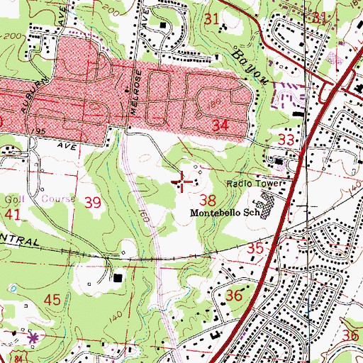Topographic Map of Natchez National Historical Park, MS