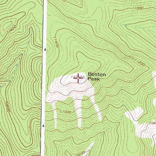 Topographic Map of Boston Peak, CO