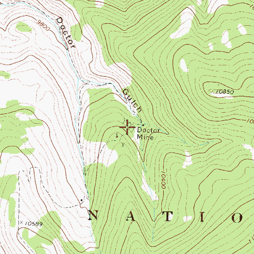 Topographic Map of Doctor Mine, CO