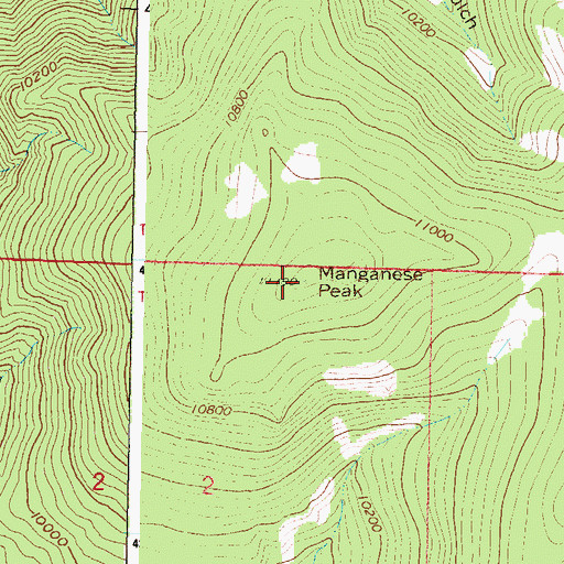 Topographic Map of Manganese Peak, CO