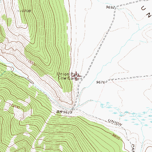Topographic Map of Union Park Cow Camp, CO