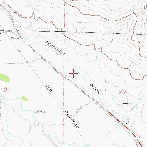 Topographic Map of Teachout Ditch, CO