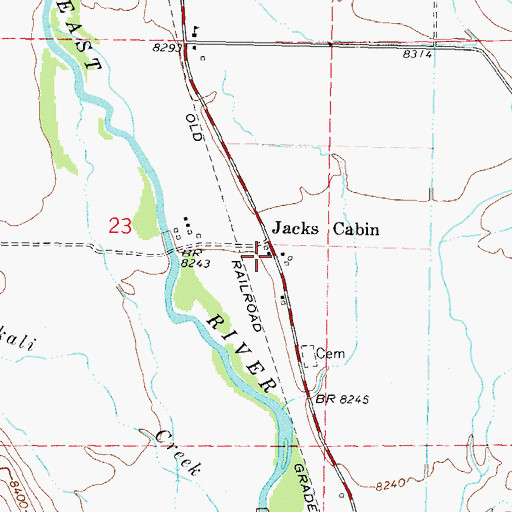 Topographic Map of Jacks Cabin, CO