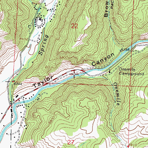Topographic Map of Onemile Creek, CO