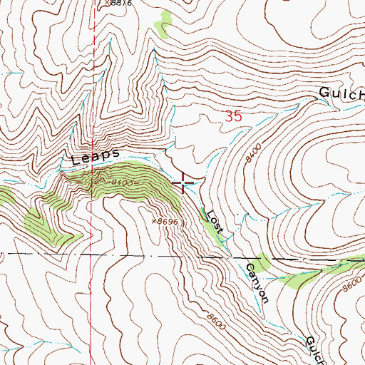 Topographic Map of Lost Canyon Gulch, CO