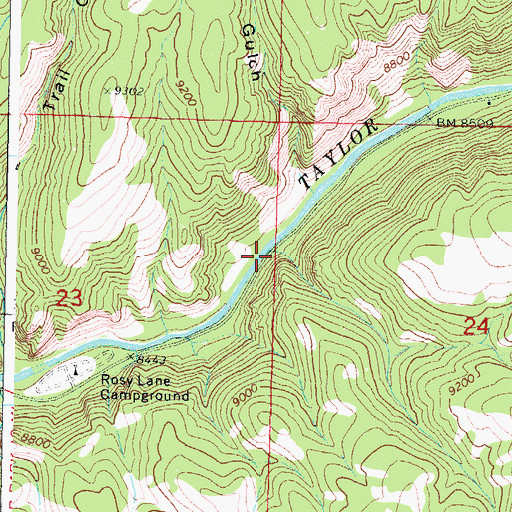 Topographic Map of Threemile Creek, CO