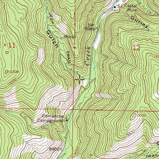 Topographic Map of Comanche Gulch, CO