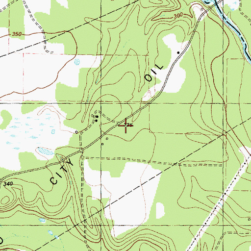Topographic Map of Todd City Oil Field, TX